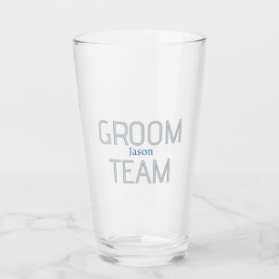 groomsman bold groom team grey blue white bachelor glass