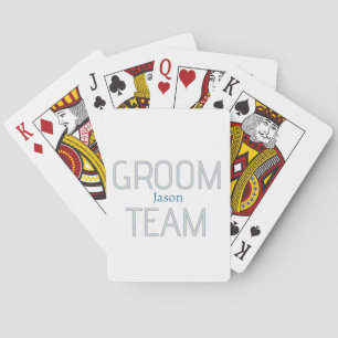 groomsman bold groom team grey blue white bachelor playing cards