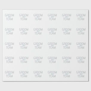 groomsman bold groom team grey blue white bachelor wrapping paper