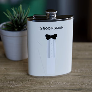 Groomsman Bow Tie Tuxedo Wedding Flask