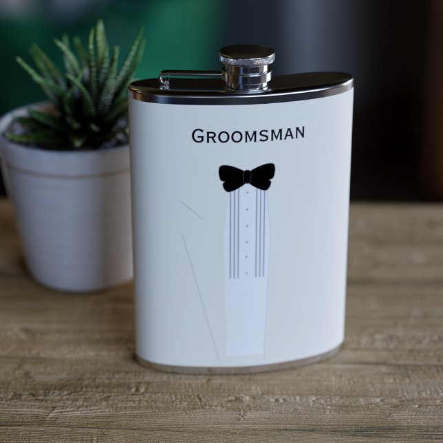 Groomsman Bow Tie Tuxedo Wedding Flask (Creator Uploaded)