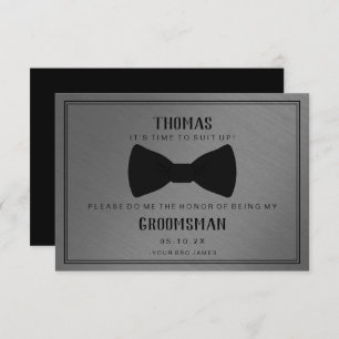 Groomsman Card - Black Tied III Dark Grey