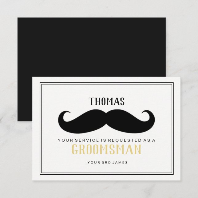 Groomsman Card - Your Stache (Front/Back)