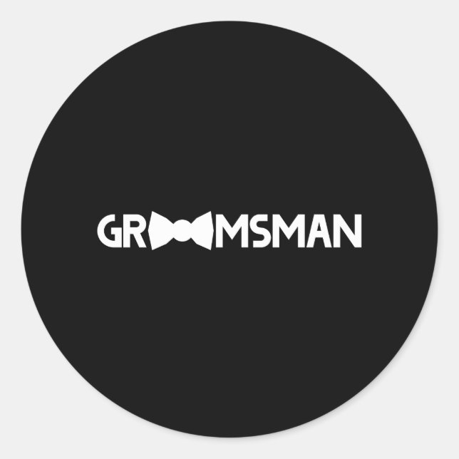 Groomsman Classic Round Sticker (Front)