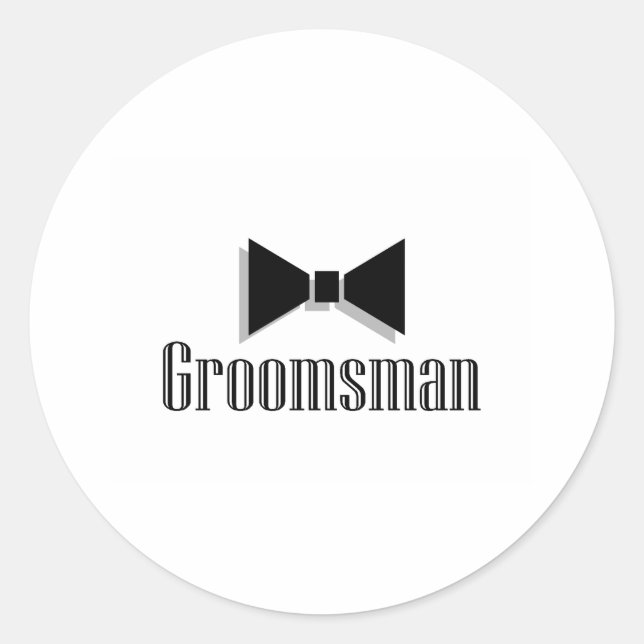 Groomsman Classic Round Sticker (Front)