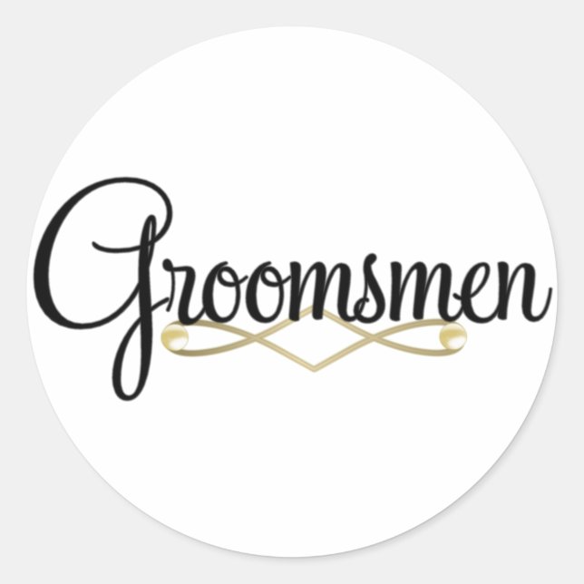 Groomsman Classic Round Sticker (Front)