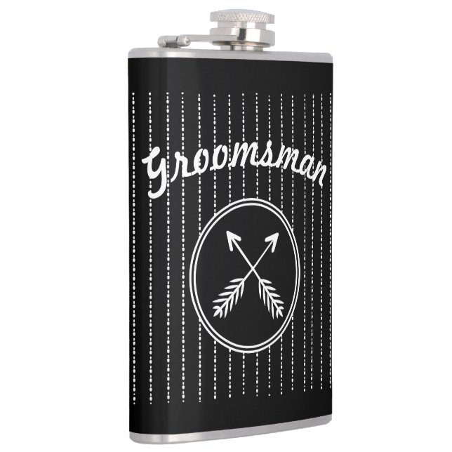 Groomsman Crossed Arrows Any Custom Colour Flask (Right)
