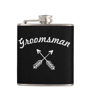 Groomsman Crossed Arrows Any Custom Colour Flask