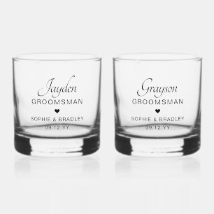 Groomsman Custom Personalised Name Wedding Party Whiskey Glass