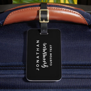 Groomsman Custom Wedding Favour Modern Monogram Luggage Tag