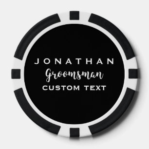 Groomsman Custom Wedding Favour Modern Monogram Poker Chips