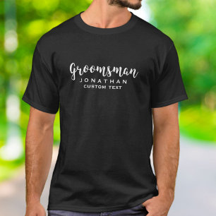 Groomsman Custom Wedding Favour Modern Monogram T-Shirt