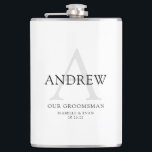 Groomsman Drinking Flask<br><div class="desc">Thank your special groomsmen with these fun personalised monogrammed flasks!</div>