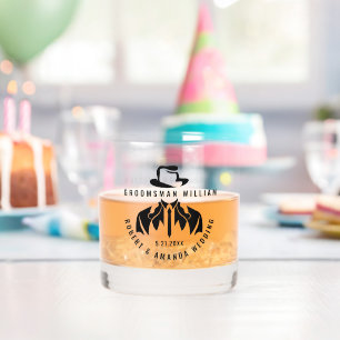 Groomsman Elegant Tuxedo Wedding Whiskey Glass