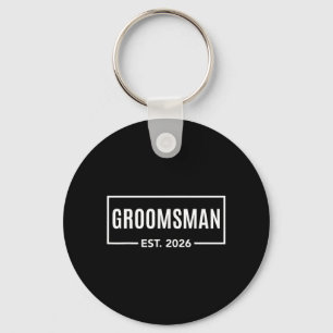 Groomsman Est 2026 Wedding Bachelor Stag Party Key Ring