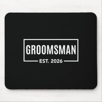Groomsman Est 2026 Wedding Bachelor Stag Party Mouse Mat
