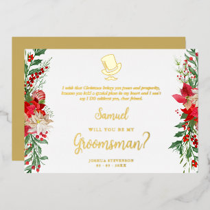 Groomsman Fancy Luxury Christmas Proposal Card