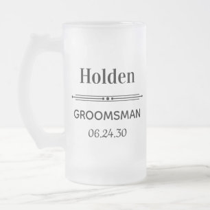Groomsman Favour Personalised Frosted Glass Beer Mug
