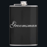 Groomsman Flask<br><div class="desc">Flask for the groomsman is shown in black and white. 
Customise this item or buy as is.</div>