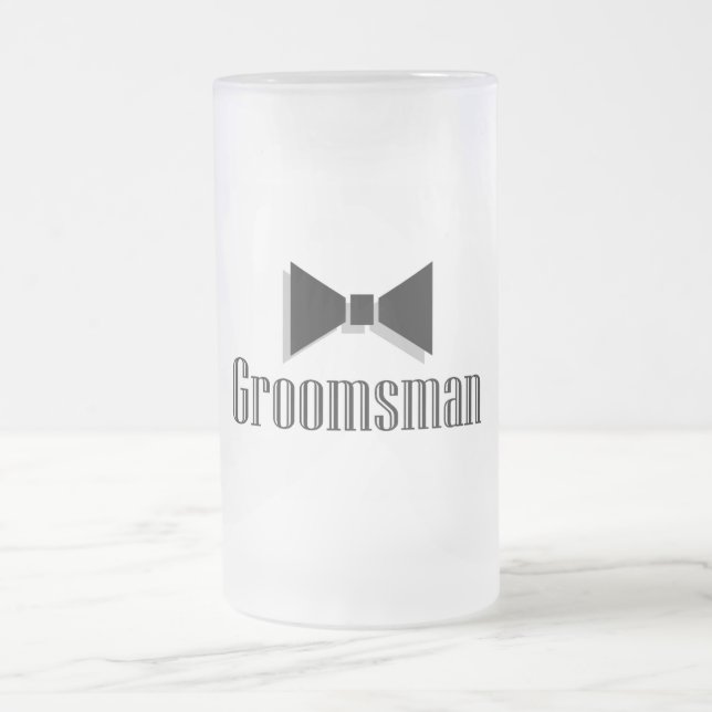 Groomsman Frosted Glass Beer Mug (Center)