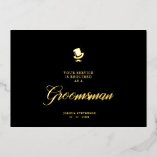 Groomsman Funny Wedding Minimalist Proposal Card