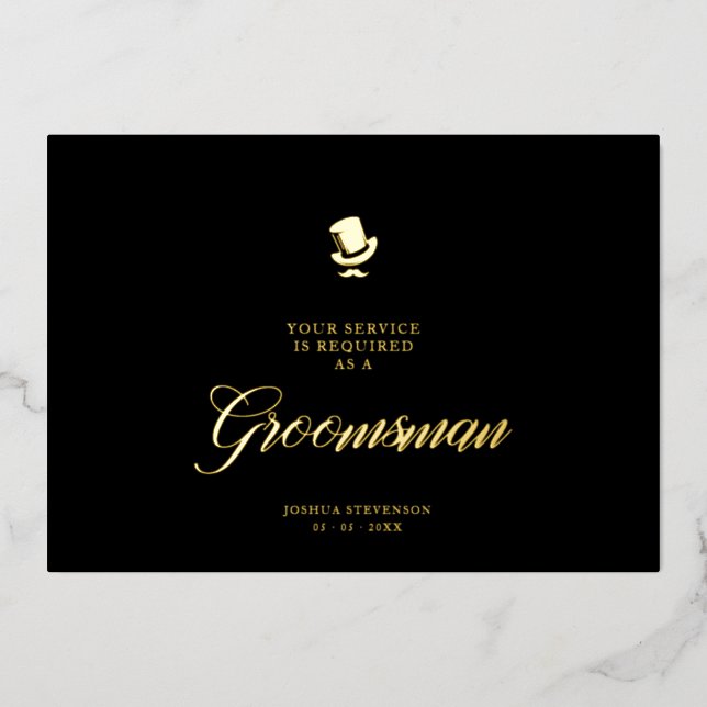 Groomsman Funny Wedding Minimalist Proposal Card (Front)