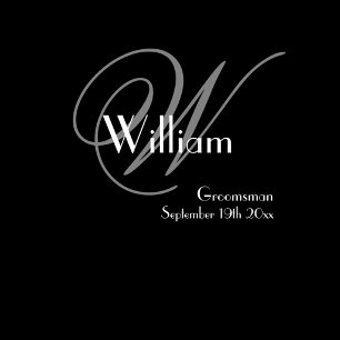 Groomsman Gift Modern Monogram Classic Chic Black Duffle Bag