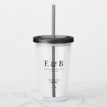 Groomsman Gift Monogram Wedding Personalised Black Acrylic Tumbler<br><div class="desc">Monogram personalised wedding acrylic tumbler gift for groomsmen.</div>