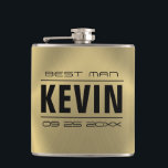 Groomsman Gifts-Metallic faux gold texture Hip Flask<br><div class="desc">An elegant groomsman and the best man wedding gifts template. Faux metallic faux gold texture background.</div>