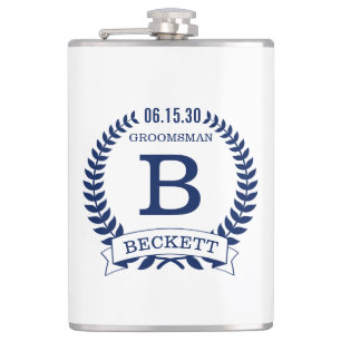Groomsman Initials Hip Flask