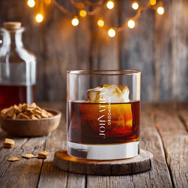 Groomsman Monogram Bridal Party Whiskey Glass (Creator Uploaded)