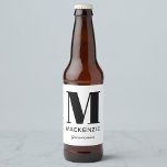 Groomsman Monogram Name Beer Bottle Label<br><div class="desc">Modern typography minimalist monogram name design which can be changed to personalise. Perfect for thanking your Groomsman for all their help and support in making your wedding amazing.</div>