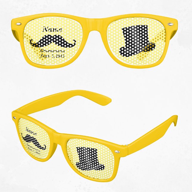 Groomsman Moustache and Top Hat Adult Party Retro Sunglasses (Groomsman Mustache and Top Hat Adult Party Retro Sunglasses)