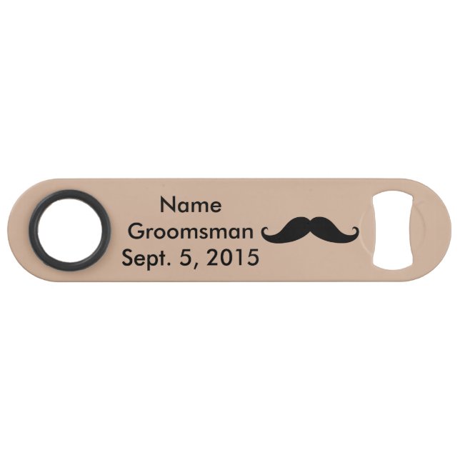Groomsman Moustache Hat & Suit Speed Bottle Opener (Front (Horizontal))