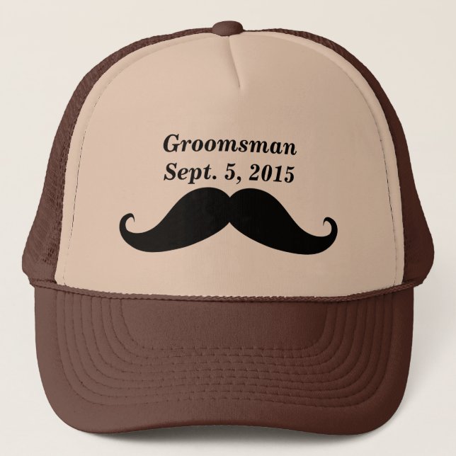 Groomsman Moustache Truckers Hat (Front)