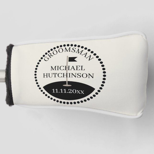 Groomsman Name Wedding Golf Head Cover (Front)