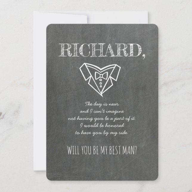 Groomsman or Best Man Proposal Invitation (Front)