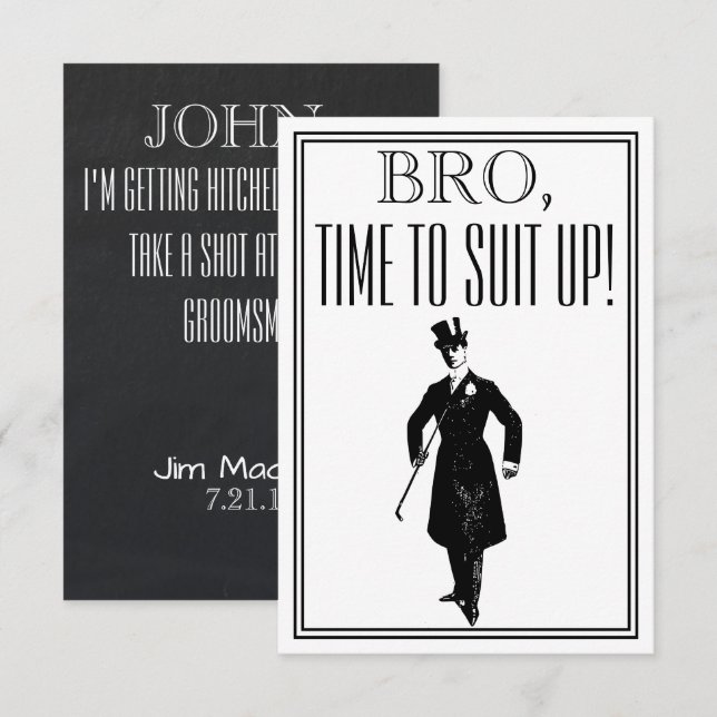 Groomsman or Best Man Proposal Vintage Invitation (Front/Back)