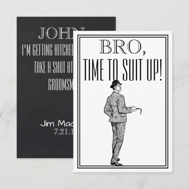 Groomsman or Best Man Proposal Vintage Invitation (Front/Back)