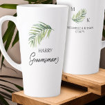 Groomsman Palm Leaf Wedding Party Gift Latte Mug<br><div class="desc">Wedding party gift mug to personalise for your groomsman - or anyone in your wedding party. Groomsman is lettered in swirly handwritten calligraphy and, you can easily switch this to a different role, by entering the design tool or messaging me for assistance. The design features a watercolor tropical palm leaf...</div>