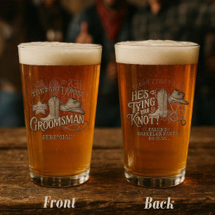 Groomsman Party Posse Cowboy Bachelor Party Glass