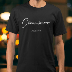 Groomsman Personalised Chic Modern Bachelor Party T-Shirt
