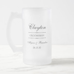 Groomsman Personalised Frosted Glass Beer Mug