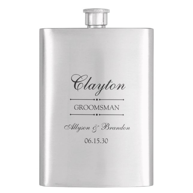 Groomsman Personalised Hip Flask (Front)
