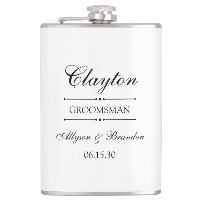 Groomsman Personalised Hip Flask (Front)