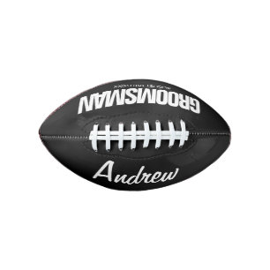 Groomsman personalised mini football wedding favou american football