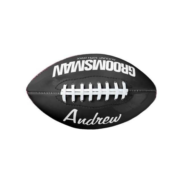 Groomsman personalised mini football wedding favou american football (Front)
