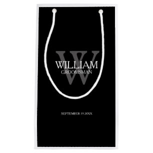 Groomsman Personalised Modern Chic Small Gift Bag