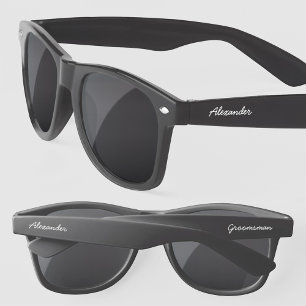Groomsman Personalised Script Name Wedding Sunglasses