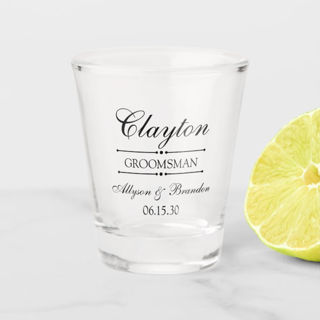 Groomsman Personalised Shot Glass (Front)